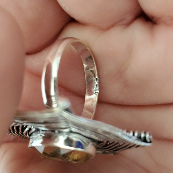 New Morganite Spiderweb 925 Silver Ring. - Picture 3 of 11